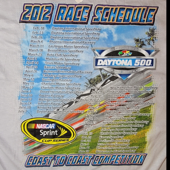 NWT 2012 NASCAR 54th Annual Daytona 500 T-shirt Size Large Double Sided - Picture 5 of 7